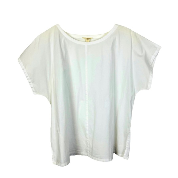 Eileen Fisher White Organic Cotton Boxy Top - Picture 2 of 7